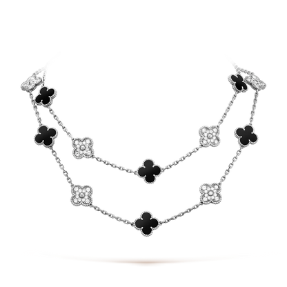 [AuraEcho]CLOVER 20 MOTIFS ONYX DIAMOND SILVER
