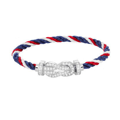 [AuraEcho]CHANCE LARGE 8 FIGURE BUCKLE FULL DIAMOND BRACELET SILVER