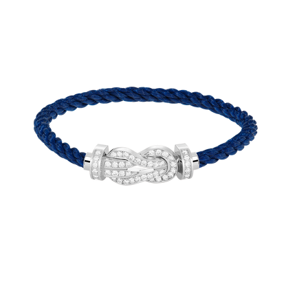 [AuraEcho]CHANCE LARGE 8 FIGURE BUCKLE FULL DIAMOND BRACELET SILVER