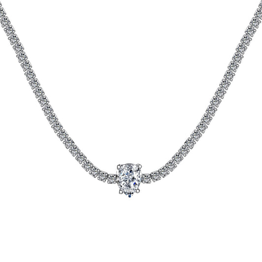 [AuraEcho]1.0 carat Unique Pear Cut Tennis Necklace