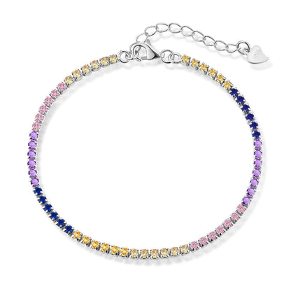[AuraEcho]Radiant Shinning Princess Cut Tennis Bracelet