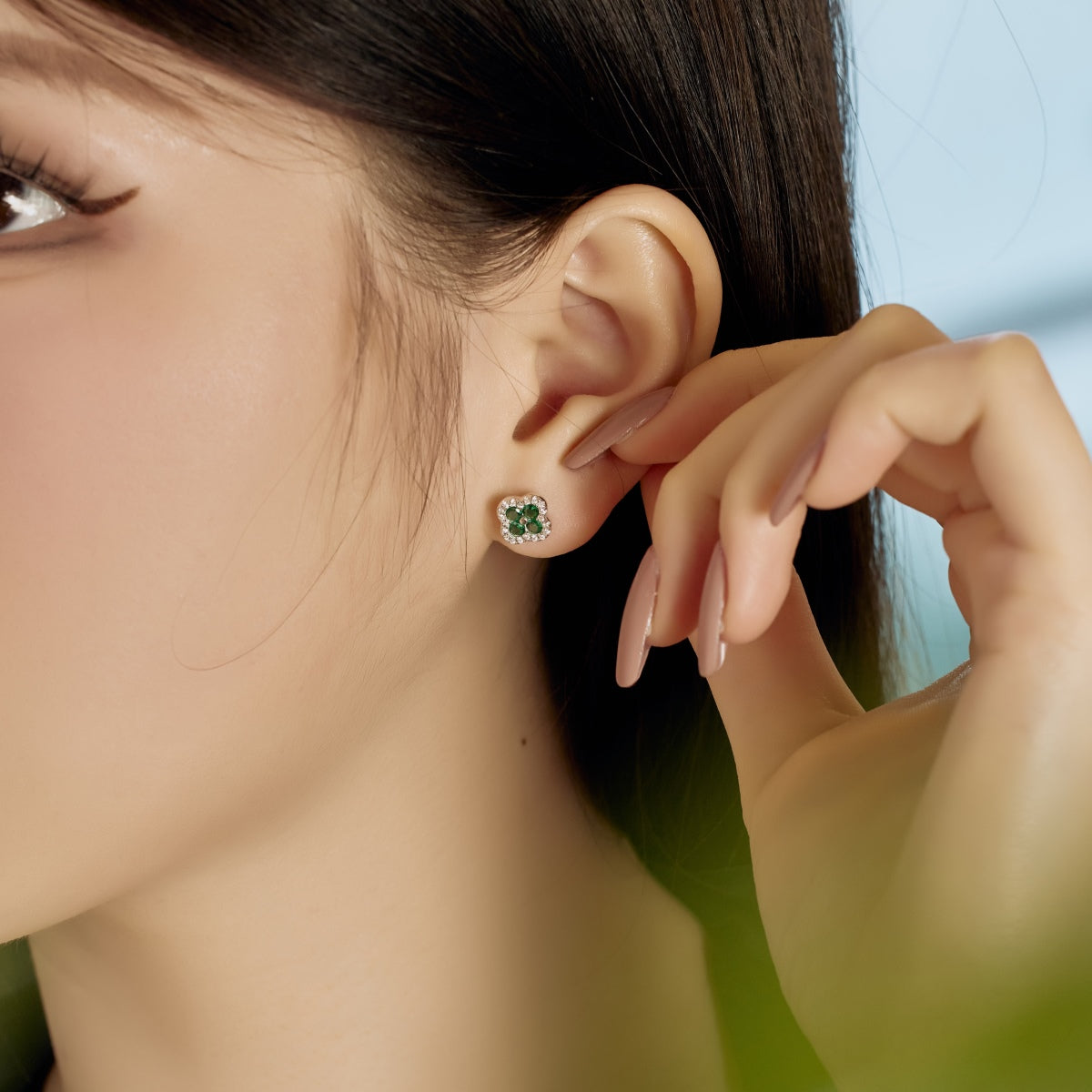 [AuraEcho]Four-Leaf Clover Flower Shaped Earrings