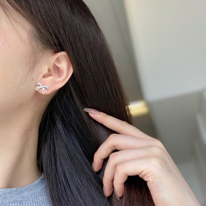 [AuraEcho]Dainty Bow Shape Earrings