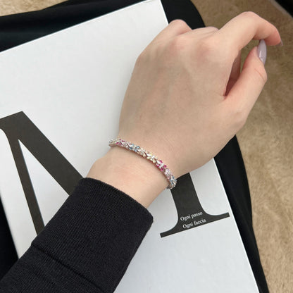 [AuraEcho]Radiant Colorful Emerald Cut Party Bracelet