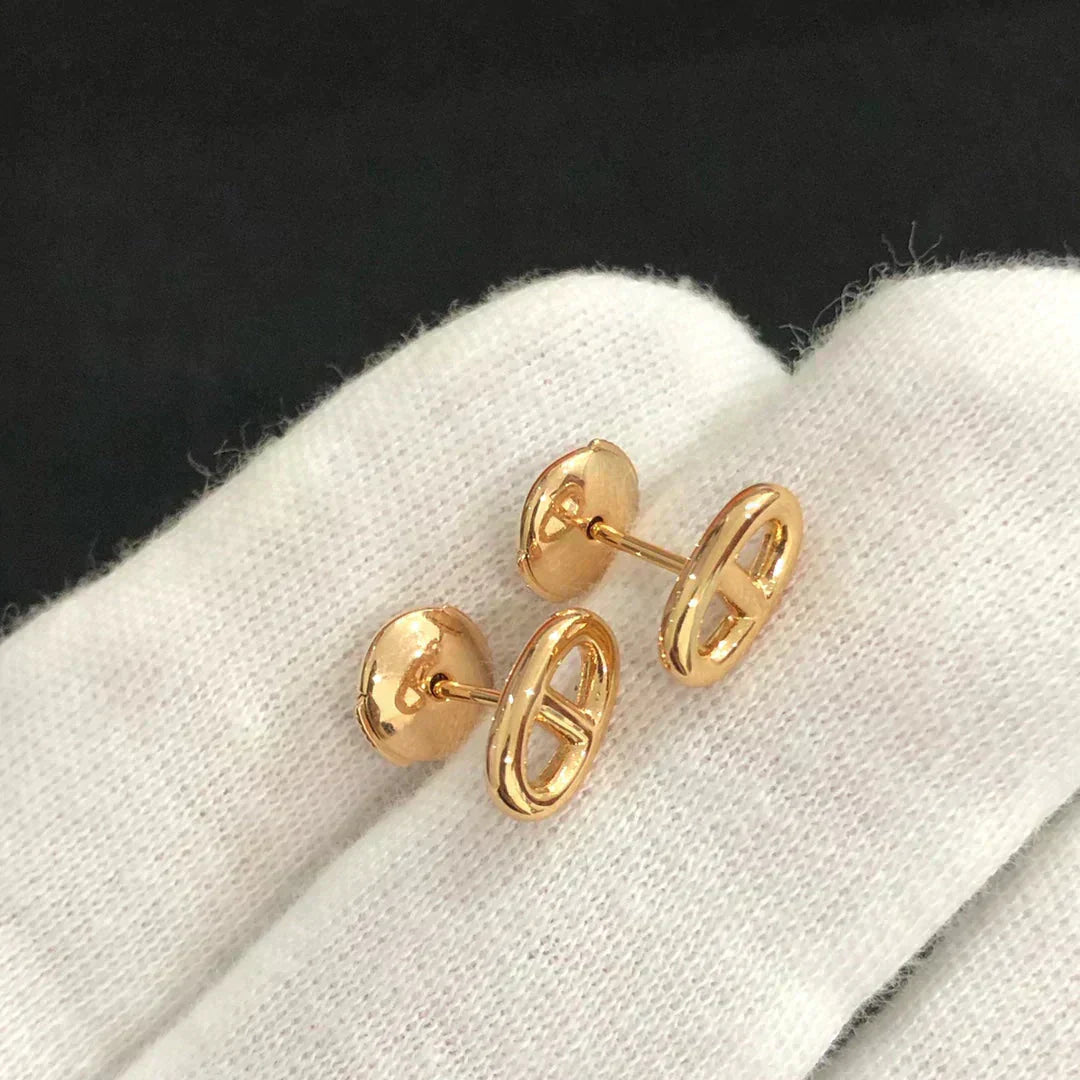[AuraEcho]CHAINE SMALL EARRINGS GOLD AND SILVER