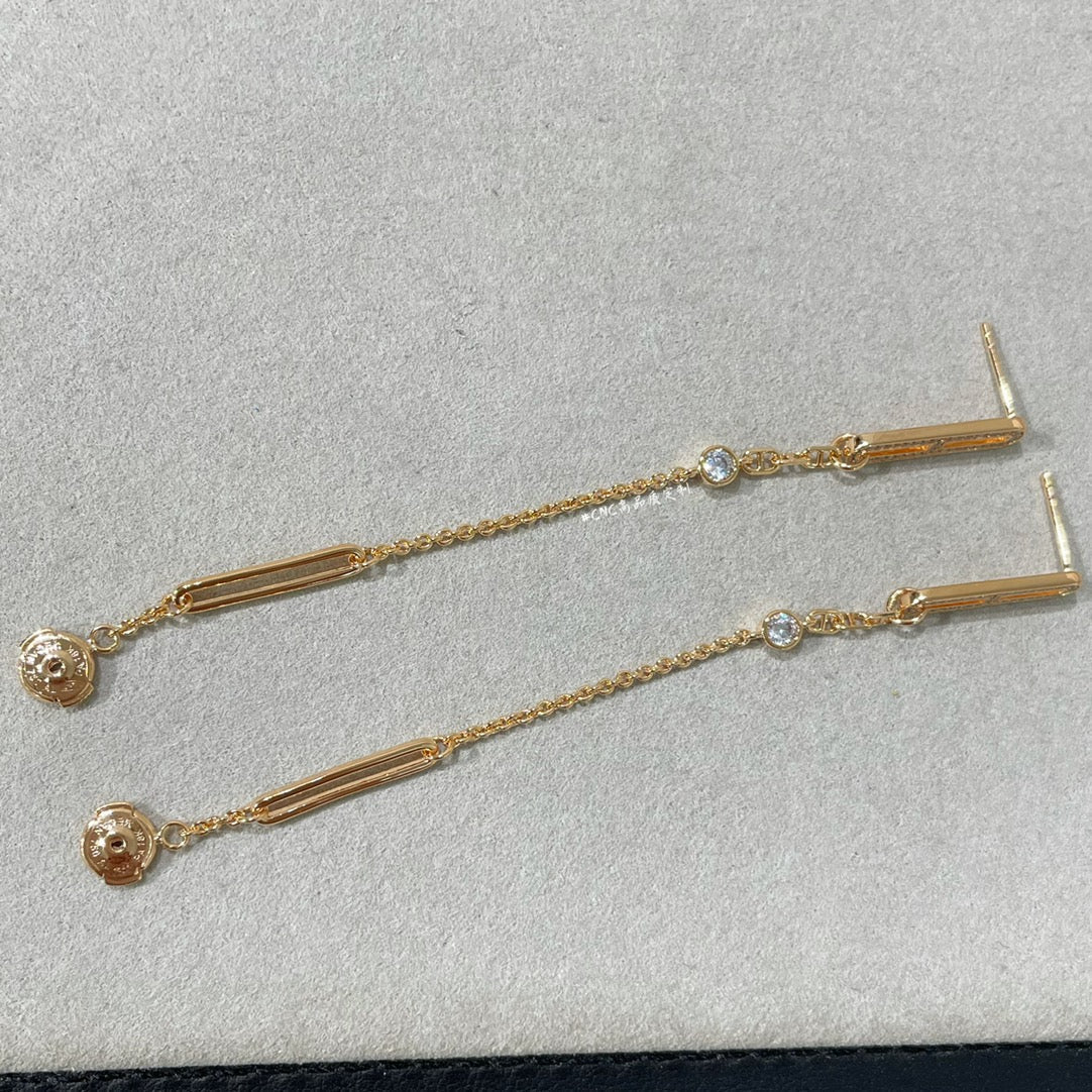 [AuraEcho]CHAINE CHAOS DIAMOND DROP EARRINGS