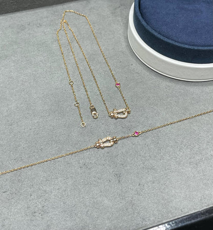 [AuraEcho]FORCE 10 DIAMOND PINK GOLD NECKLACE