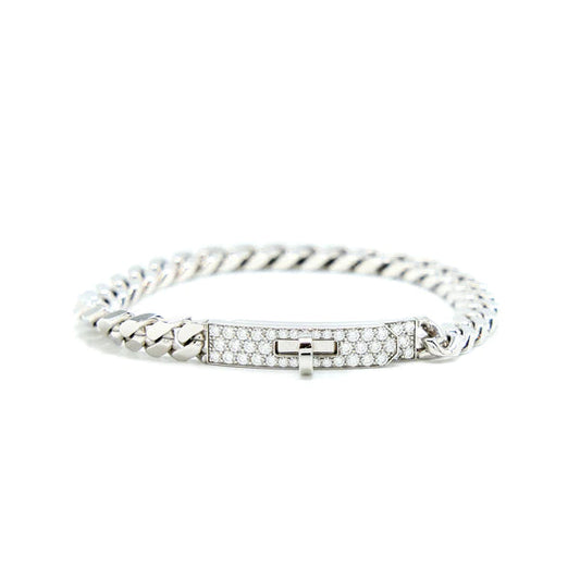 [AuraEcho]KELLY CHAIN SILVER DIAMOND BRACELET