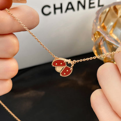 [AuraEcho]LUCKY  CARNELIANS LADYBUG NECKLACE