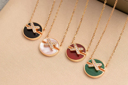 [AuraEcho]JEUX DE ROSE GOLD DIAMOND NECKLACE