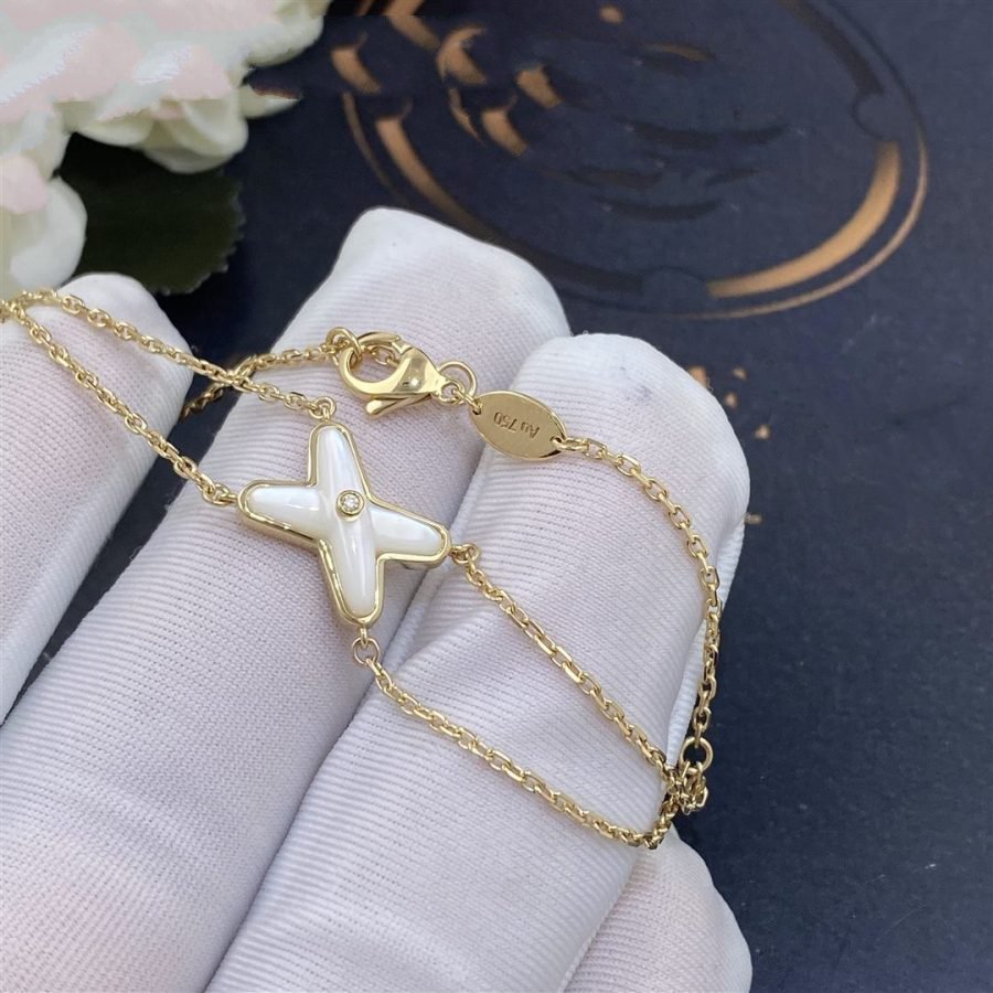 [AuraEcho]JEUX BRACELET WHITE MOP GOLD 1 DIAMOND
