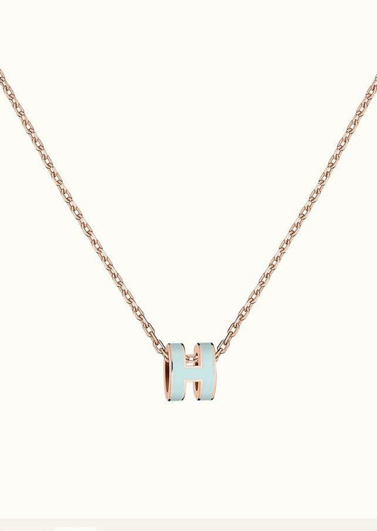 [AuraEcho]POP H LIGHT BLUE NECKLACE