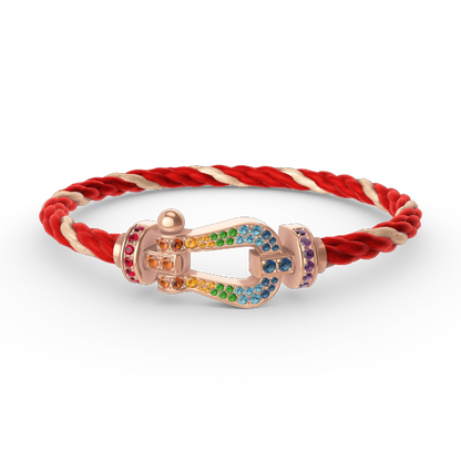 [AuraEcho]FORCE LARGE HORSESHOE  COLORED DIAMOND BRACELET ROSE GOLD