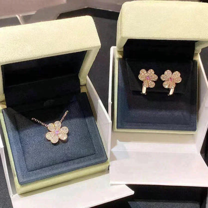 [AuraEcho]FRIVOLE ROSE GOLD FLOWER DIAMOND NECKLACE