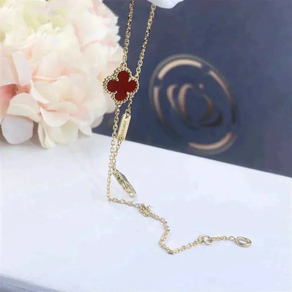 [AuraEcho]CLOVER  CARNELIAN SINGLE FLOWER BRACELET